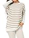Allegra K Women Dolman Sleeves Paneled Stripes Loose Tunic Top