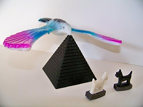 Magnetic Tricky Dogs and Balancing Bird with Pyramid Stand 6" Wing Span - Colors Vary