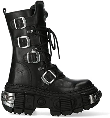 Amazon.com | New Rock Boots WALL1473-S11 Unisex Metallic Black