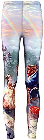 Womens Sexy Popular Beauty and the Beast Printed Pants Leggings (4XL)