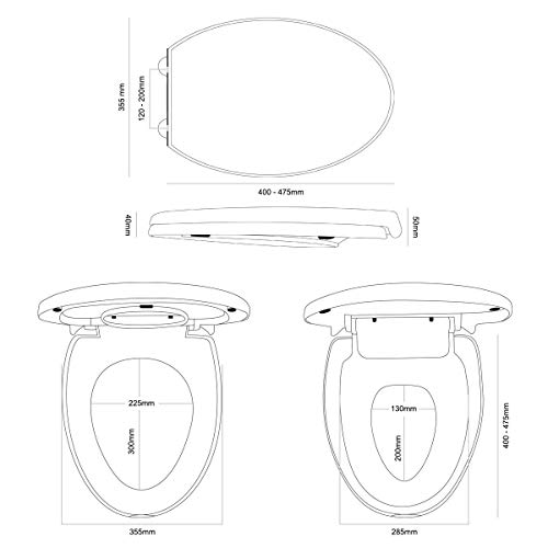 Cadrim Toilet Seat with Child Seat, Elongated and Slow Close Toilet Lid for Adults and Kids Potty Training (White) - Thumbnail 4