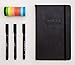 Bullet Journal Kit (3 micro pens, 10 rolls Washi Tape, 4 Stencils) - No Bleed 100-GSM Dotted Grid Notebook - Amazing Quality Hard Cover - 58th Ave
