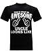 This is What an Awesome Uncle Looks Like Funny T-Shirt - (Black Special Edition) - L