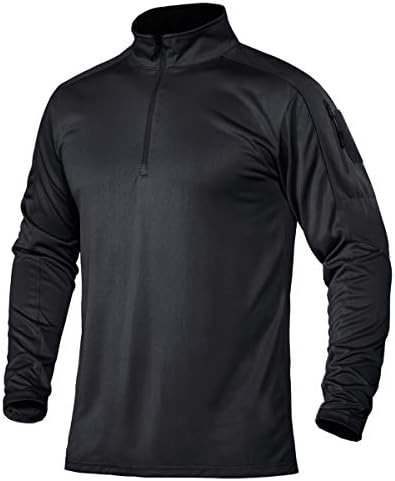 TACVASEN Men’s Tactical Performance Polo Short and Long Sleeve 1/4 Zip Hiking Tee Shirt