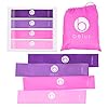 Belus Widerstandsband Set, 4er Set Tasche – Set Aus 4 Bändern Als Resistance Band, Fitnessband, Gymnastikband Für Sport, Fitness, Reha – Plus Video Download Und EBook – Farbe Pink Und Violett
