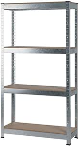 Amazon.com: Stratco 4 Shelf Slot and Lock Galvanized Shelf Unit (Metal