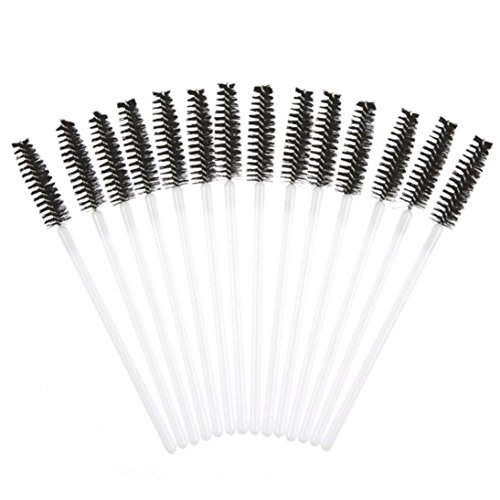Hot ! Ninasill 50pcs Disposble Eyelash Brush Mascara Wands Makeup Cosmetic Tool (B)