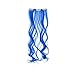 SWACC 7 Pcs Full Head Party Highlights Clip on in Hair Extensions Colored Hair Streak Synthetic Hairpieces (20-Inch Curly, Blue)