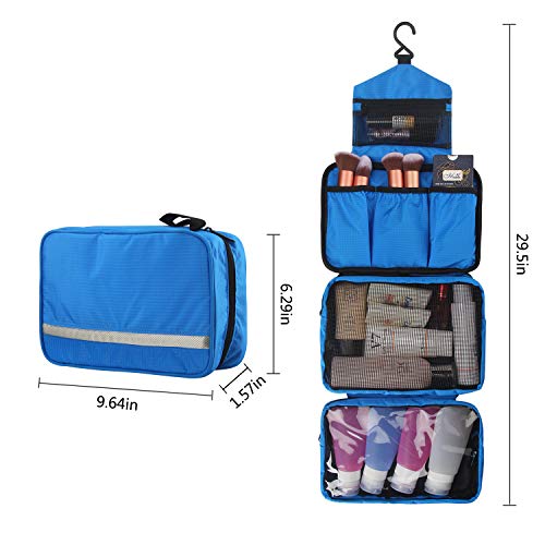 MONSTINA Travel Toiletry Bag Cosmetic Organizers with Hanging Hook Use in Hotel,Bathroom (Toiletry Bag, Blue) 4 MONSTINA Travel Toiletry Bag Cosmetic Organizers with Hanging Hook Use in Hotel,Bathroom (Toiletry Bag, Blue)