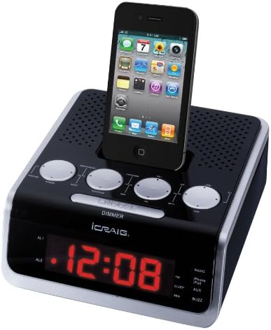 Craig iPod/iPhone Docking Clock Radio, Black (CMB3209)