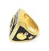 Decade Awards 2017 Fantasy Football Champion Ring with Rhinestone Border - Heavy Gold FFL League Champ Ring with Stand - Size 9 (Gold 9)