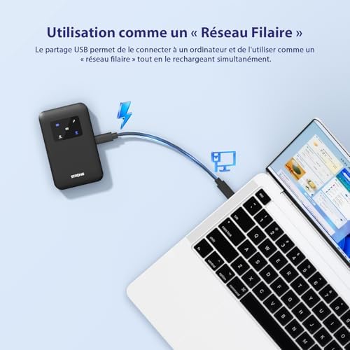 4G+ AIRSPOT 510 Routeur WiFi Portable avec SIM, CAT6 300 Mbps
