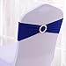 Gold Fortune 50PCS Adjustable Wedding Chair Sashes with Buckle Slider - Stretch Spandex Elastic Bands for Reception, Bridal Shower Decor - Royal Blue Chair Bows (50 Count)