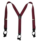 CTM® Mens Elastic Button-End 1 1/2 Inch Y-Back Suspenders (Tall Available)