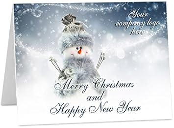 10 Biglietti Di Auguri Per Natale Capodanno Personalizzati Per La Famiglia O Con Logo Aziendale Piegati White A6 Folded 148x105mm Amazon It Cancelleria E Prodotti Per Ufficio