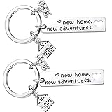 2PCs New Home Keychain 2020 Housewarming Gift for New Homeowner House Keyring Moving in Key Chain New Home Owners Jewelry from Real Estate Agent