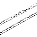 MOWOM Silver Tone 5.0mm Wide Stainless Steel Necklace Figaro Chain Link 14~40 Inch