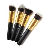 SUMERSHA 4pcs Cosmetic Kabuki Brushes Foundation Makeup Tools Blending Face Eye Brushes Kit Sets (golden)