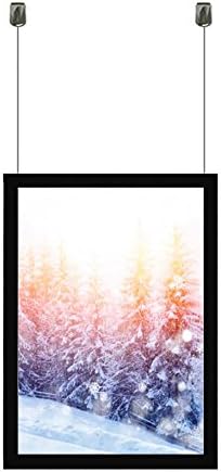 A0 Portrait RED Silver Black Blue White Gold Ceiling Hanging Mitred Snap Frames Aluminium Wall Posters Holder Click Frame Picture Clip Display Retail Wall Notice Board (Black, A0 Portrait)