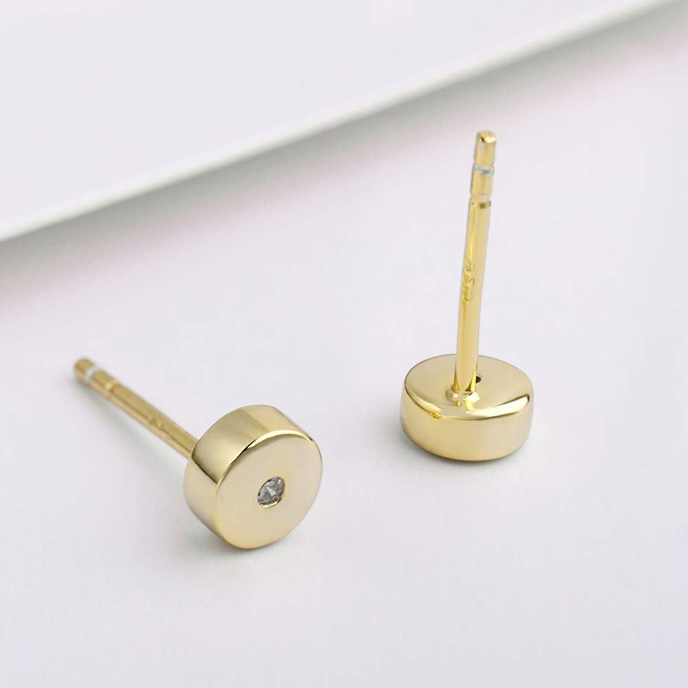 JORA Minimalism Tiny Dot Earrings 18K Gold Plated Round Disc Stud Earrings