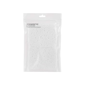 MINISO All-Natural Angle & Round Gentle Daily Face Scrub Skincare Cellulose Facial Cleansing Sponge Set (2 Pack)