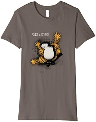 Womens Pina Colada Cocktail Funny T-Shirt Cold Drink Lover Gift Large Asphalt