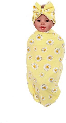 YallFF Newborn Baby Swaddle Blanket&Headband Set (C1-1pack)