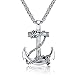 Feraco Anchor Necklace for Men Vintage Navy Nautical Pirate Pendant Stainless Steel Anchor Chain Necklace, 21.6 inch