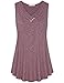 Flowy Tank Tops for Women,Messic Women's Vintage Buttons V Neck Sleeveless Flared Tunic Tank Tops Shirts(Wine,XX-Large)