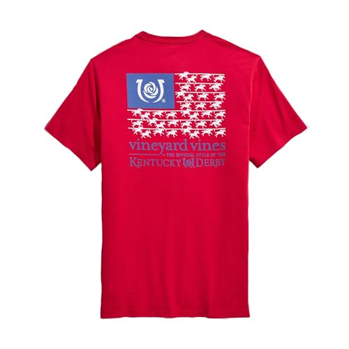 vineyard vines Kentucky Derby Short Sleeve American Flag Pocket Tee, Lighthouse…