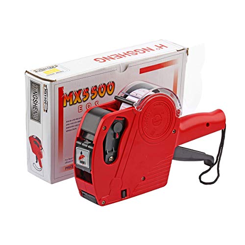 ASIBT MX5500 EOS Red 8 Digits Pricing Gun Kit with 7,000 Labels & Spare Ink - Thumbnail 7