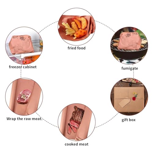 Pink Butcher Paper Roll 15m 42cm Wide Original Kraft Paper for BBQ, Grill, Smoker, Meat and Fish