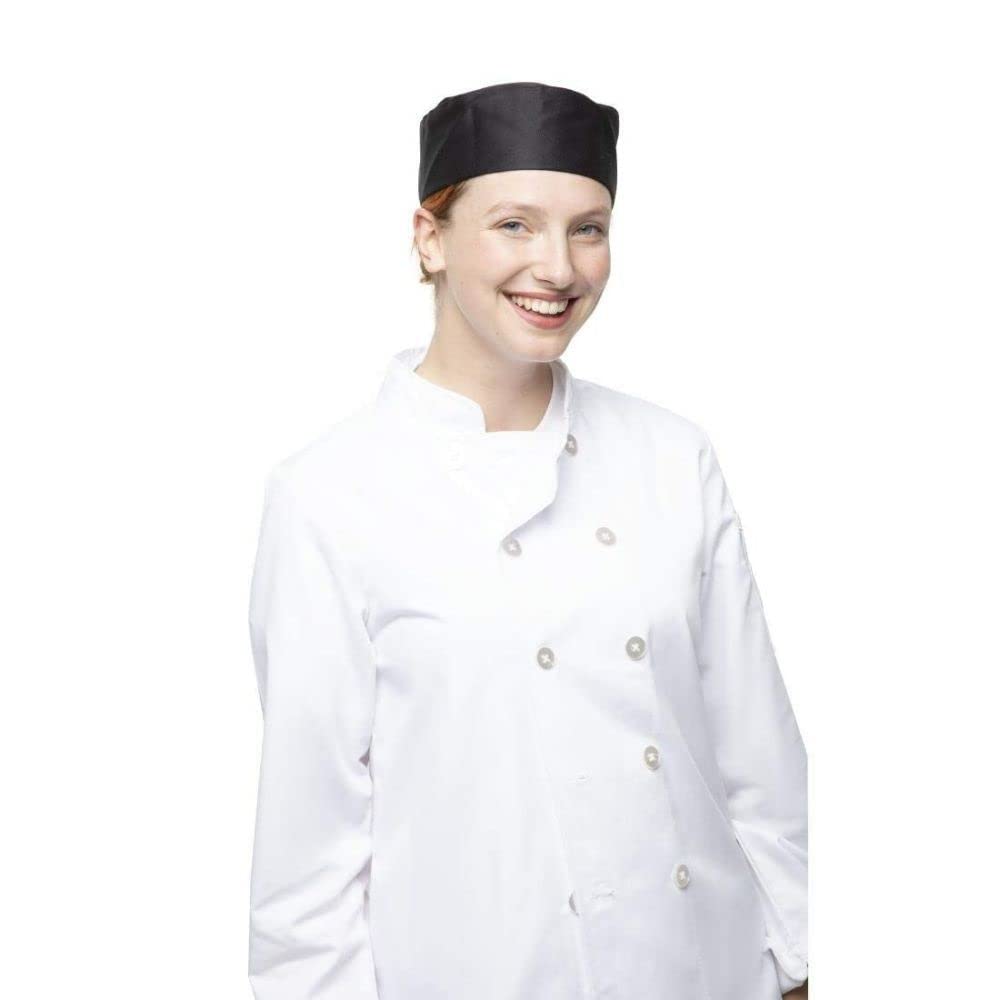 Whites Chefs Apparel A206-L Chef Skull Cap, Black