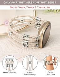 W-RARA Beaded Bracelet Compatible with Fitbit Versa
