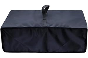 HogarTech Oxford Cloth Turntable Dust Cover for Vinyl Record Player, 18.9 x 15.75 x 6.7 Inch, Black Protective Cover for Stan