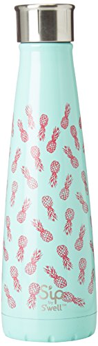 S'well 200115462 15 oz S'ip Insulated, Double-Walled Stainless Steel Water Bottle, Pineapple Bliss 15oz