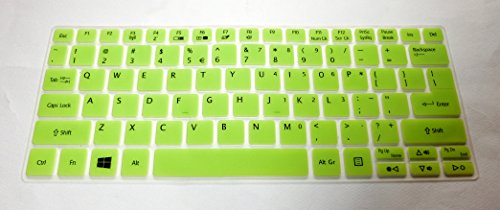 BingoBuy US Layout Silicone Keyboard Protector Cover Skin for ACER aspire V3-372T, R3-131T, SW5-171, SW5-173 (semi-green)