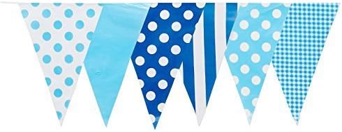 30ft Blue &amp; White Mix Pennant Flags Banner Birthday Party Decoration (Blue Mix)