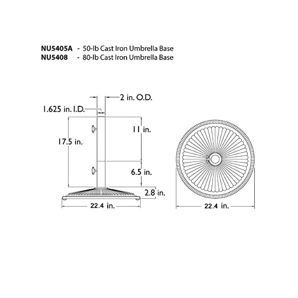 Blue Wave Classic Cast Iron Umbrella Base, 80Pound, Bronze Cast Iron