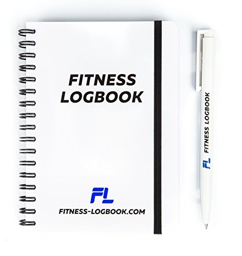 Fitness logbook: undated workout journal w/ pen – 4 x…