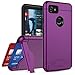 Teelevo Wallet Case for Google Pixel 2 XL, Dual Layer Case with Card Slot Holder and Kickstand for Google Pixel 2 XL - Purple