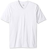 American Apparel Men's Organic Fine Jersey Short Sleeve Classic V-Neck T-Shirt, White Large