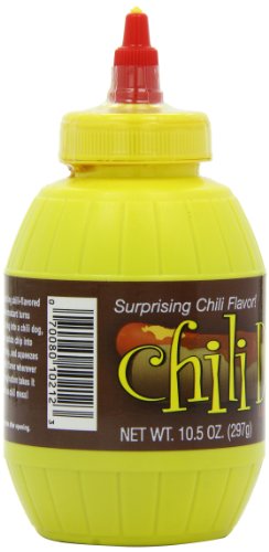 Plochman's Flavored Yellow Mustard, Chili Dog Mustard, 10.5-Ounce Squeeze Barrels (Pack of 6)