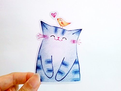 Happy cat sticker vinyl laptop decal for cat lovers