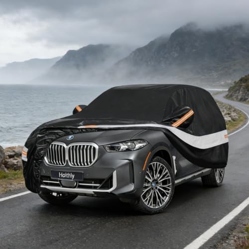 Holthly SUV Car Cover Fit for BMW X5 E70/F15/G05 (2007-2026) 10 Layers Full Tarpaulin 100% Waterproof Dust, Wind, Rain and UV Protection