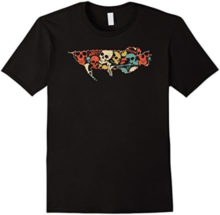 Mens AROWANA Halloween T-shirt Skeleton Skull Vintage Medium Black