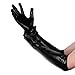 MSemis Adult Sexy Wetlook Black Leather Fetish Long Gloves Club Party Costume Outfits Black Medium