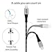 Zdatt 6.6 Feet/2M Nylon Braided Lightning Cable Apple MFi Certified iPhone Charging Cable USB Charger Cord with Aluminum Connector for iPhone 7/6S/5S, iPad Air/Mini/Pro, iPod-Black