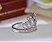 TenFit 925 Silver Princess Crown Ring with CZ Inlaid Fashion Jewelry Engagement Wedding Ring for Women