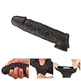 Couple Membrum Penis Case Cover Dick Overstriking Erection Ipsism Sexual Intrest Stick Wand Fun Rod Sleeve (Black5)